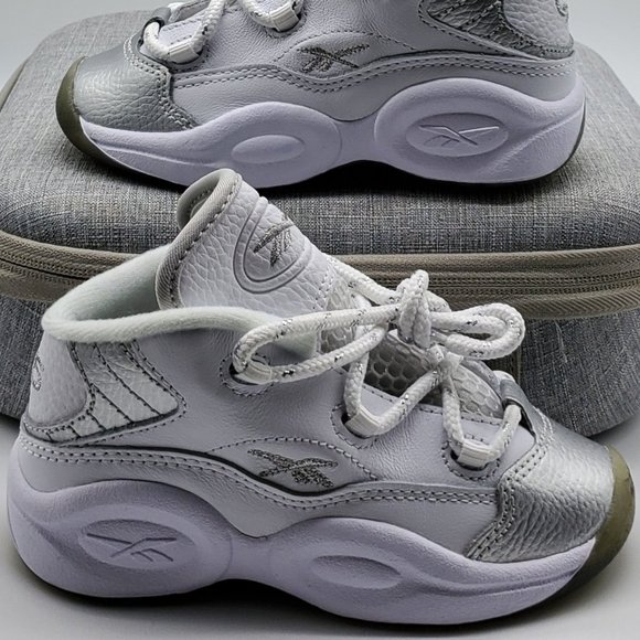 Reebok Infants Iverson Question Mid Toddler Size 10 GX3985 White NEW - Picture 1 of 7